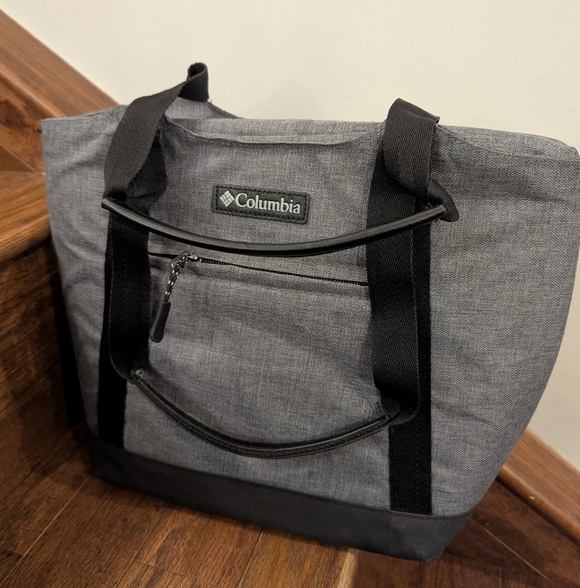 COLUMBIA Gray Zip Fridge Cold Lunch Tote Bag Thermal Insulated Liner - Picture 3 of 7